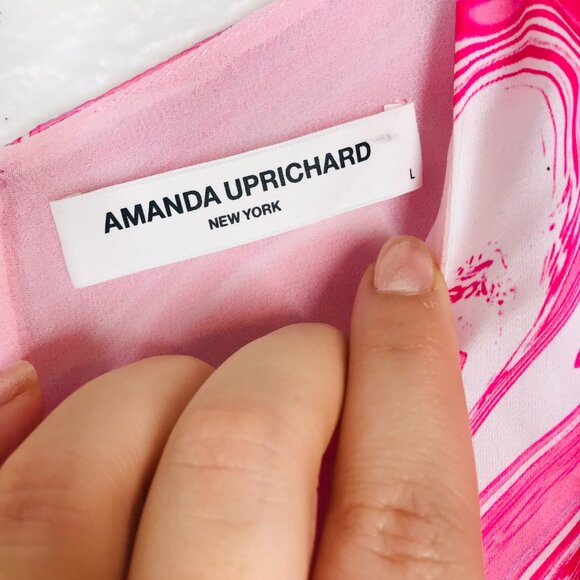 Amanda Uprichard Pink Swirl Jupiter Asymmetrical Hemline Top - Picture 4 of 10